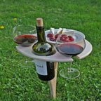 Picnic Table | Foldable Birch Wood & Wine Holder