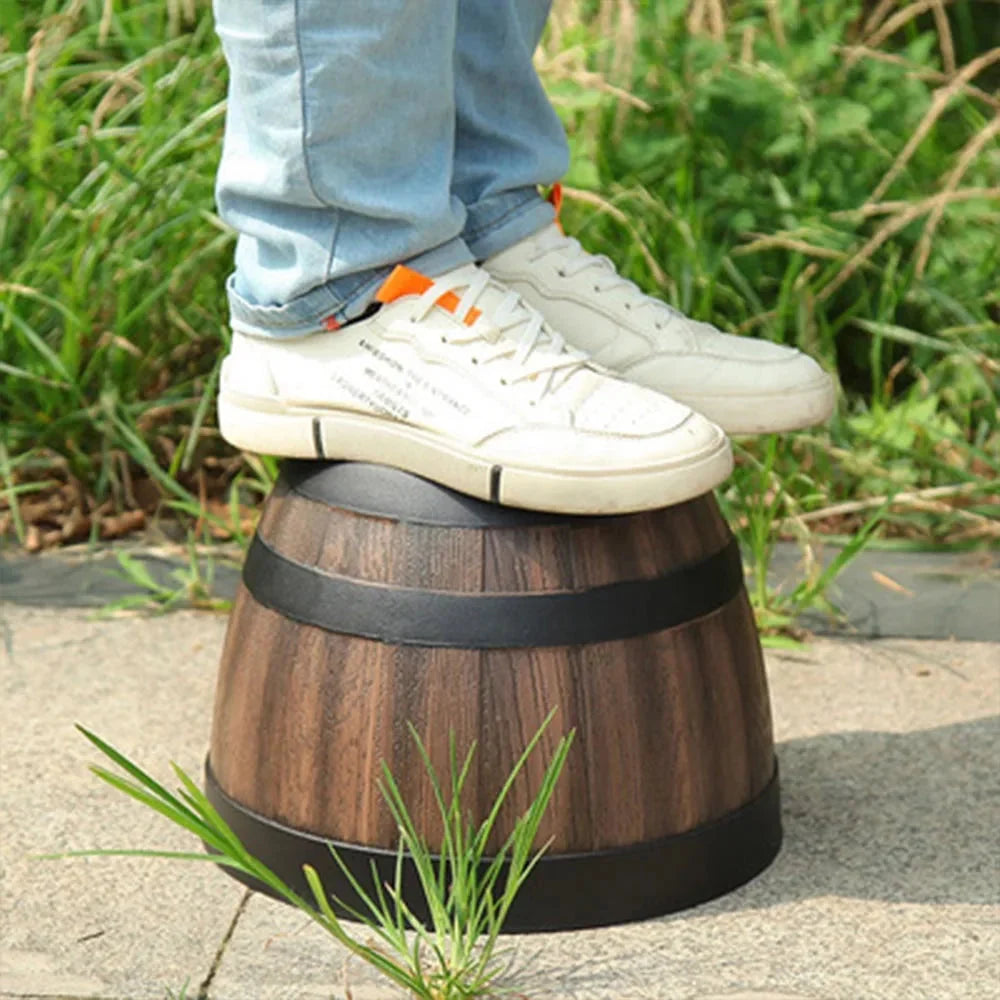 Plant Pot | Barrel-Shaped High-Density Resin & Drainage Holes