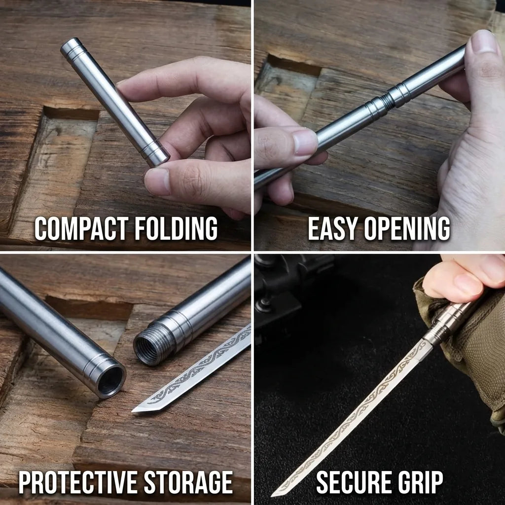 Pocket Knife with In-Handle Blade Storage