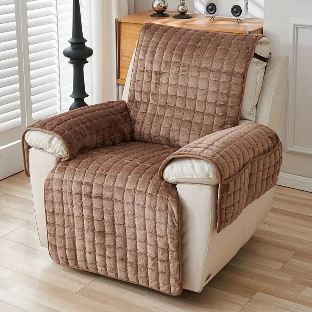 Recliner Cover | Quilted Microfiber & Non-Slip | With Side Pocket