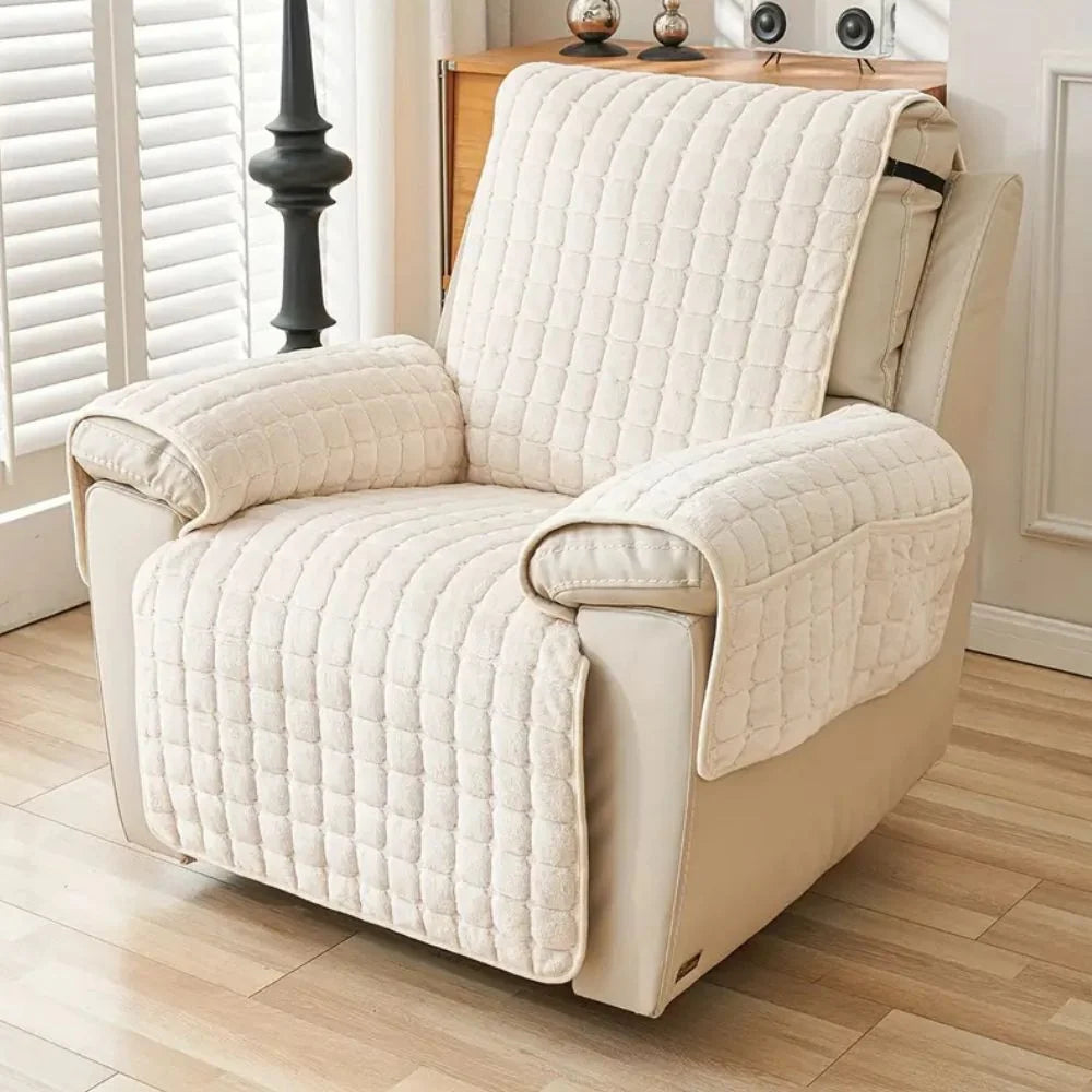 Recliner Cover | Quilted Microfiber & Non-Slip | With Side Pocket