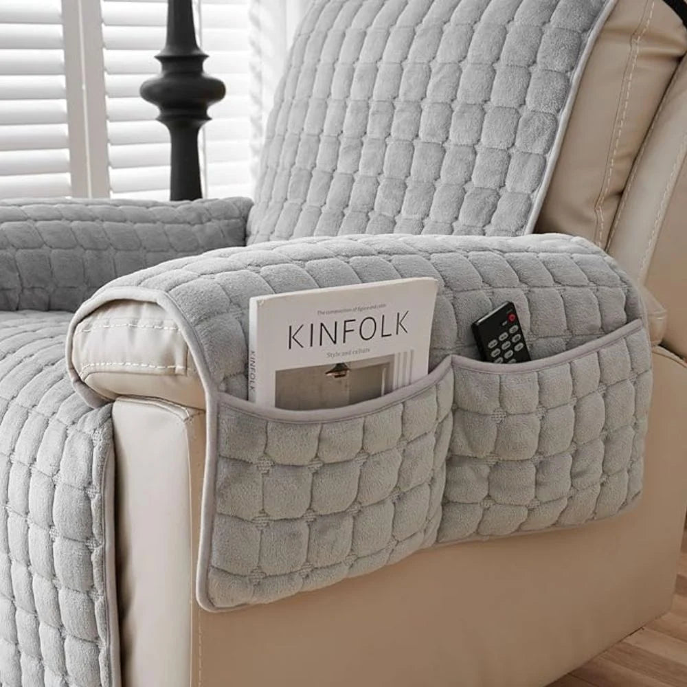 Recliner Cover | Quilted Microfiber & Non-Slip | With Side Pocket
