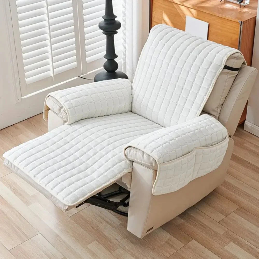 Recliner Cover | Quilted Microfiber & Non-Slip | With Side Pocket