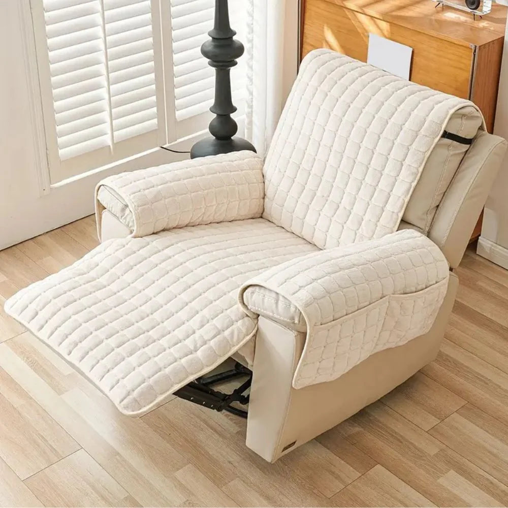 Recliner Cover | Quilted Microfiber & Non-Slip | With Side Pocket