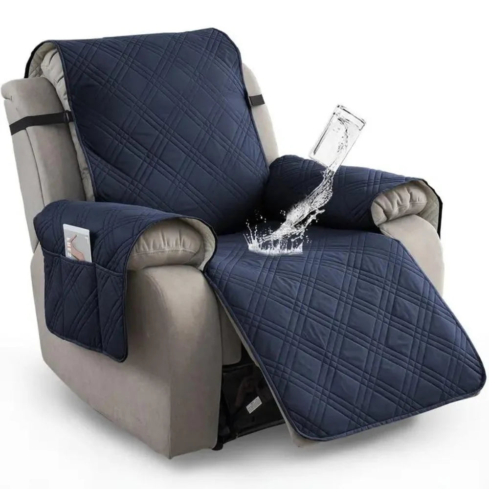 Recliner Slipcover | Quilted Waterproof & Non-Slip | With Side Pocket