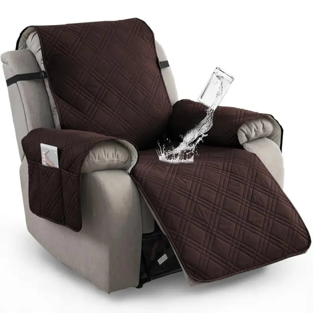 Recliner Slipcover | Quilted Waterproof & Non-Slip | With Side Pocket