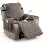 Recliner Slipcover | Quilted Waterproof & Non-Slip | With Side Pocket