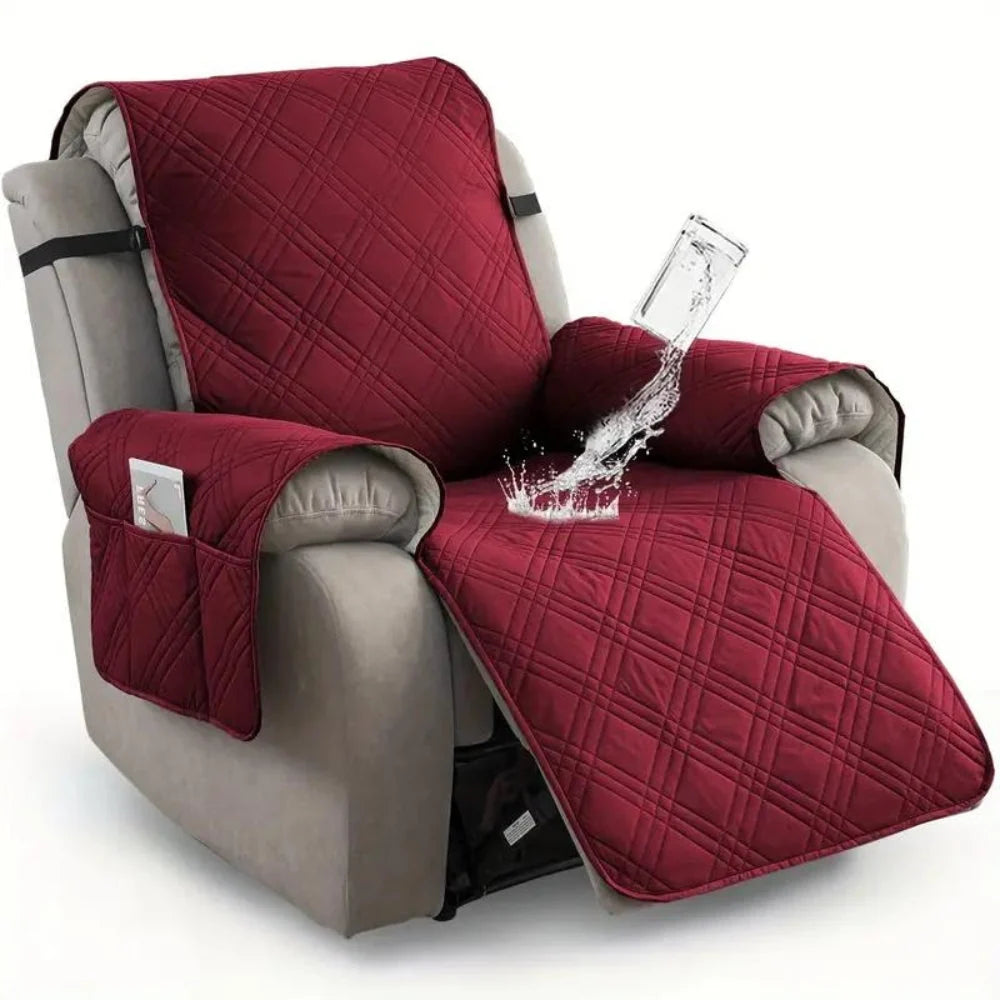 Recliner Slipcover | Quilted Waterproof & Non-Slip | With Side Pocket