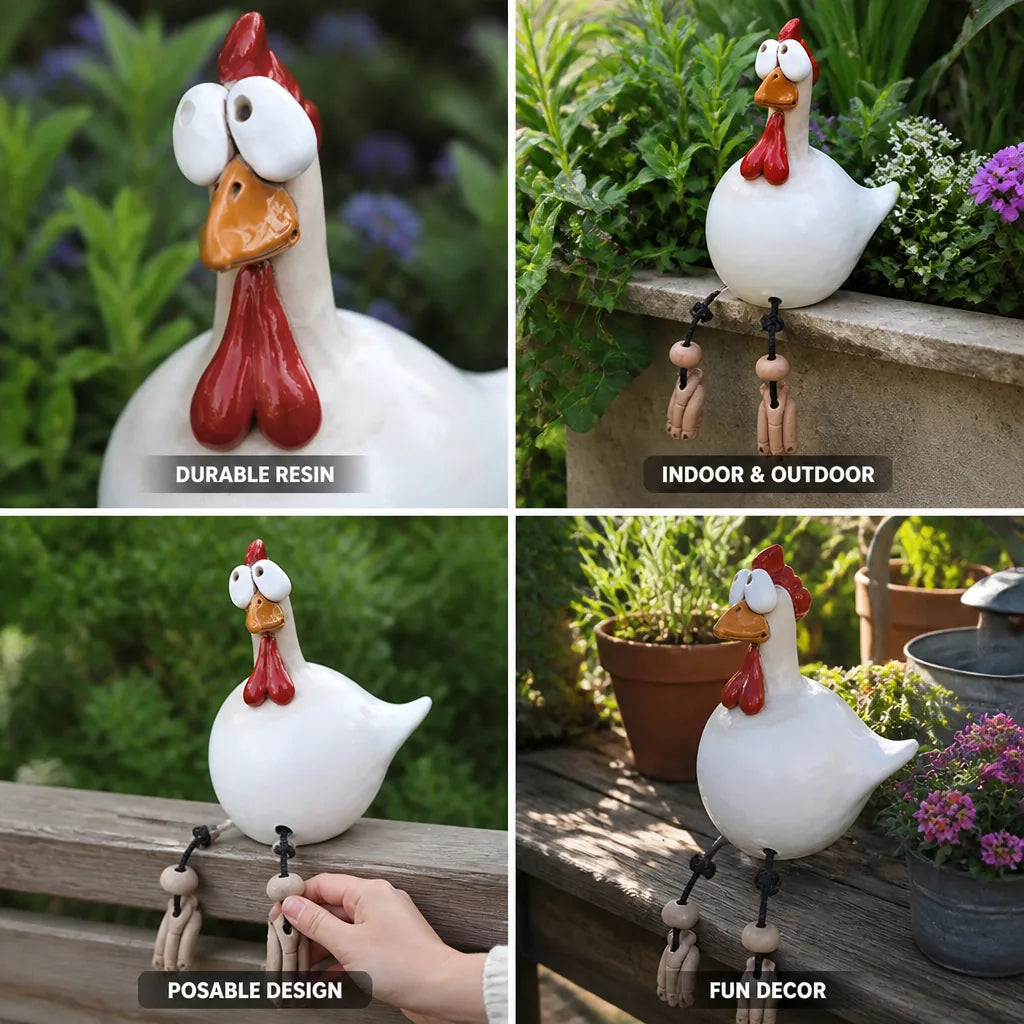 Resin Garden Chicken Ornament