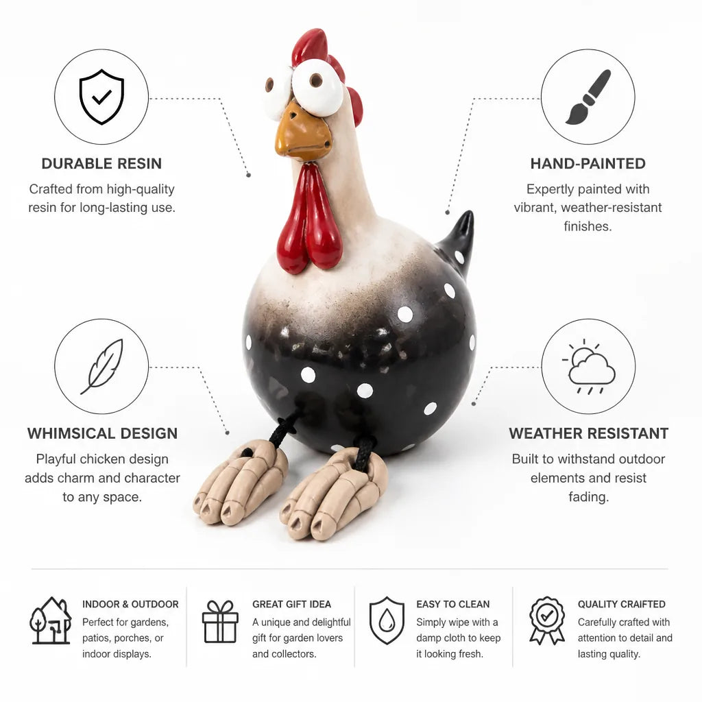 Resin Garden Chicken Ornament
