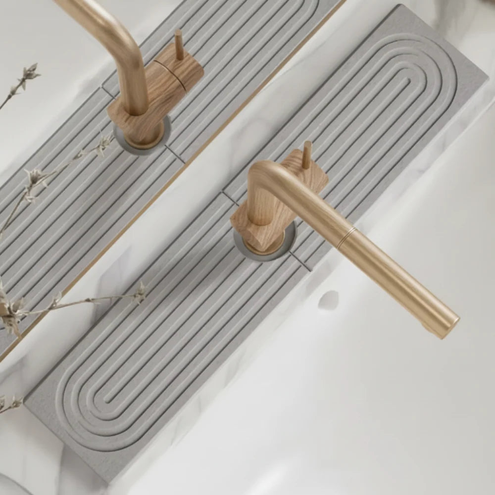 Sink Drying Mat with Faucet Cutout