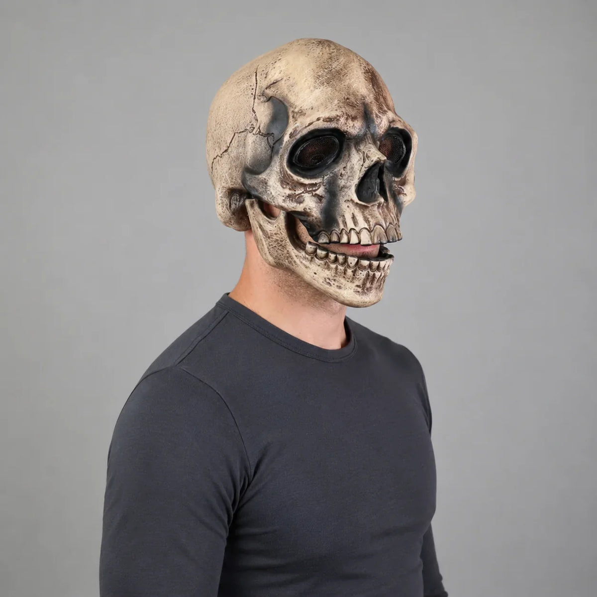 Skull Mask | Movable Jaw, Open-Face & Full-Head Coverage