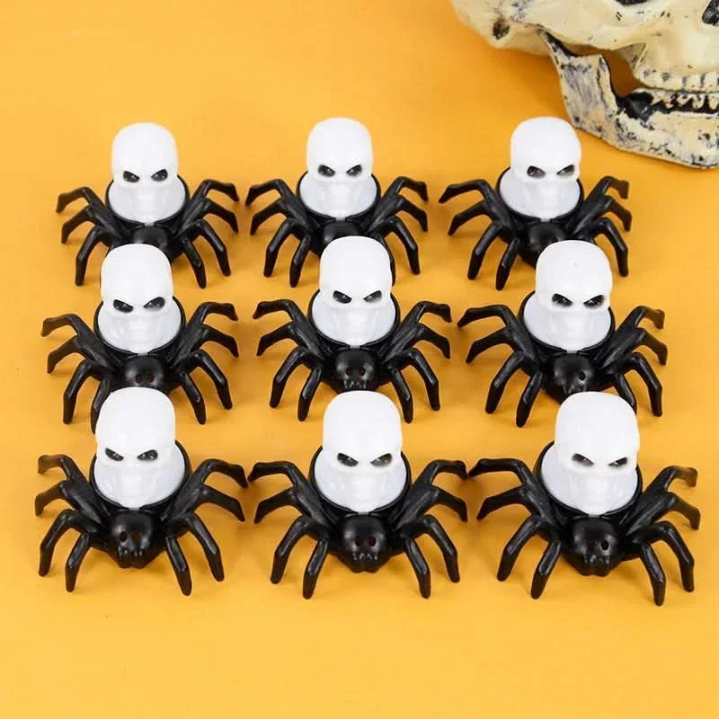 Skull & Spider Lamp | Flickering LED & Battery-Powered | Indoor Use