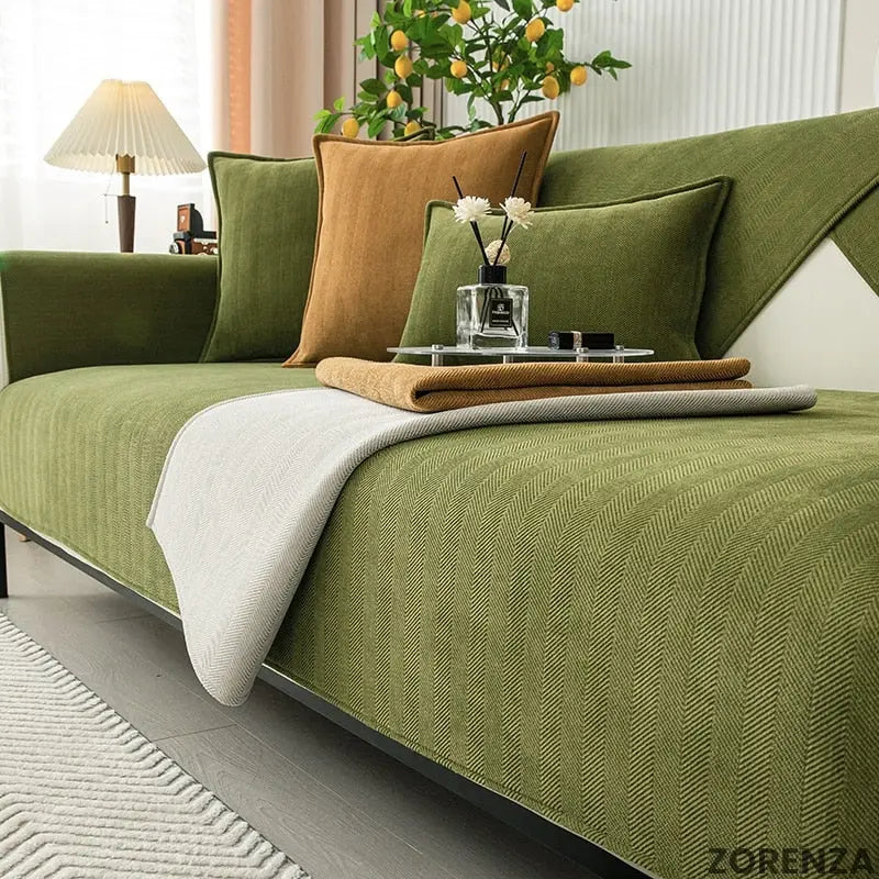 Sofa Slipcover with Non-Slip Underside
