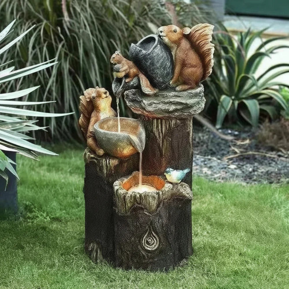 Solar-Powered Outdoor Fountain