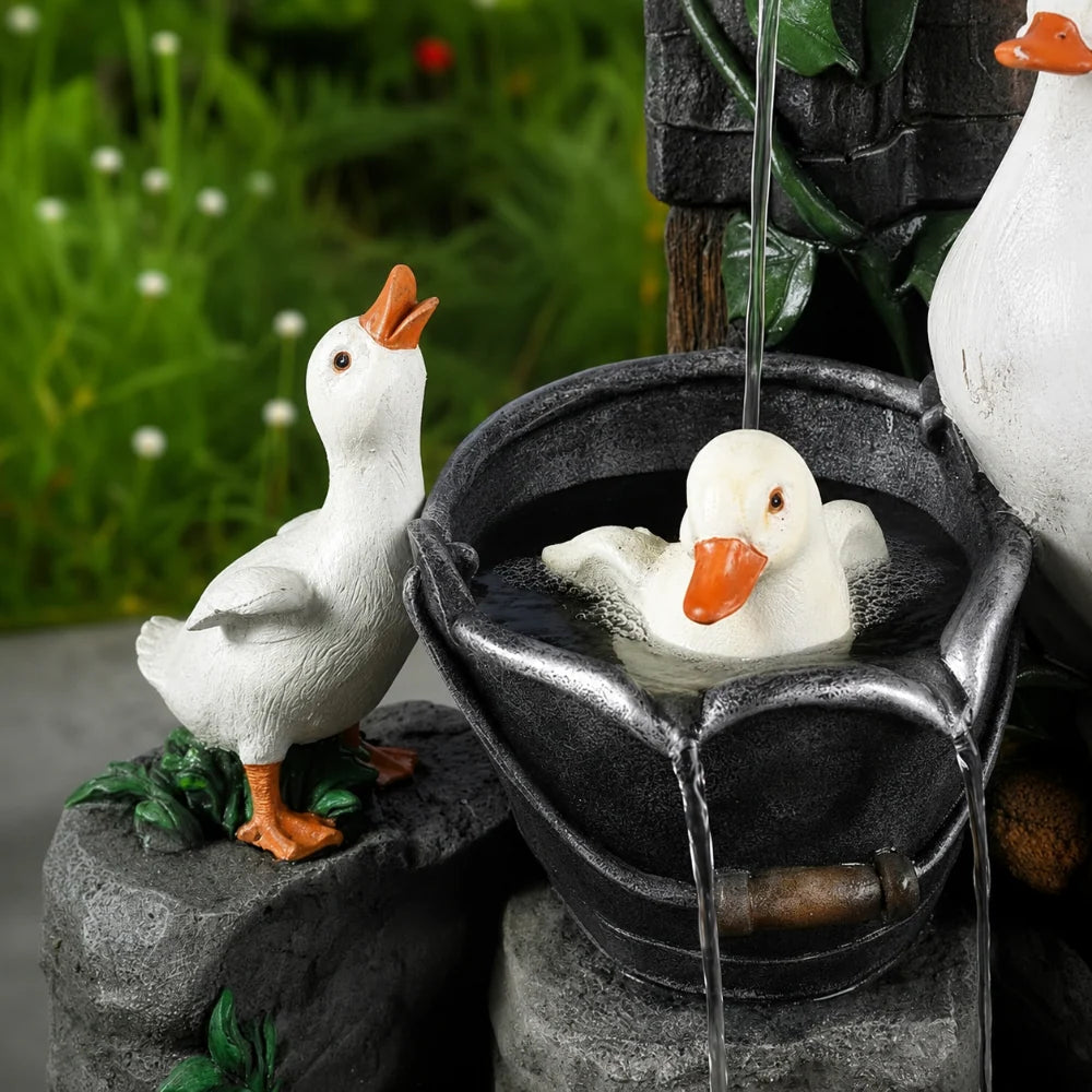 Solar-Powered Outdoor Fountain