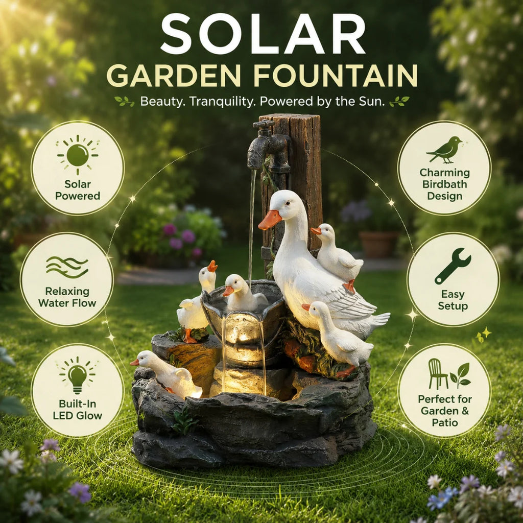 Solar-Powered Outdoor Fountain