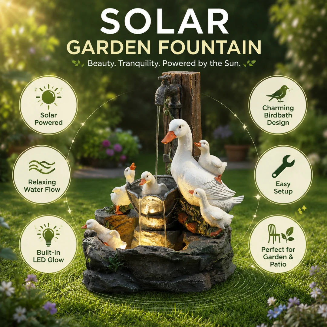 Solar-Powered Outdoor Fountain