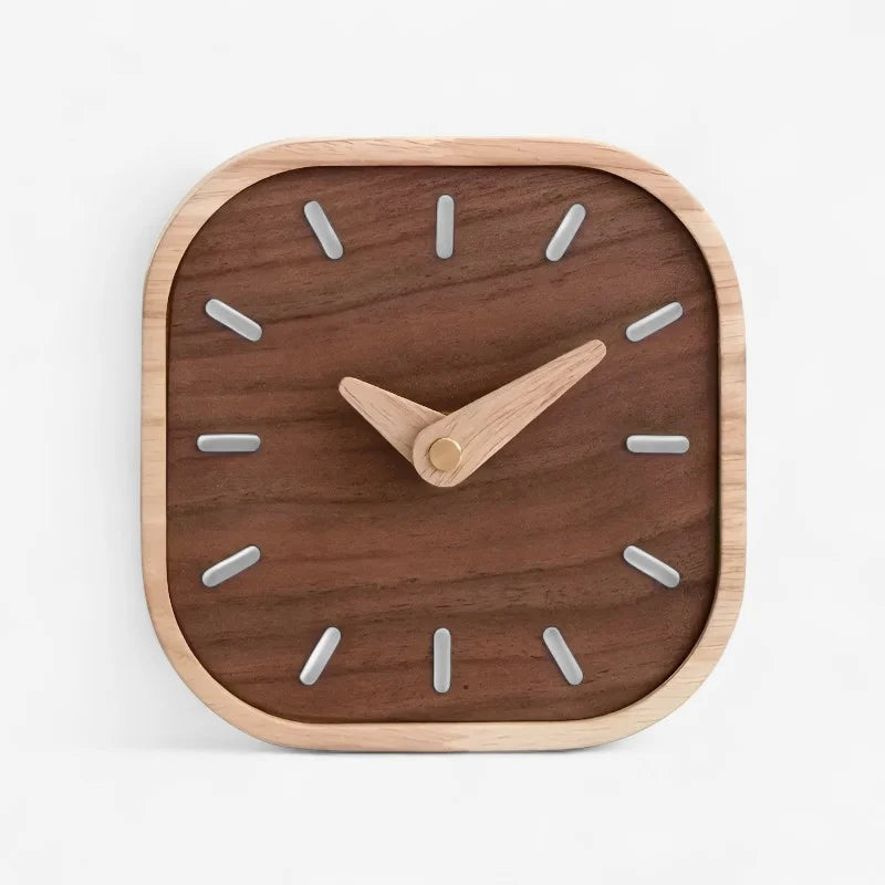 Square Clock | Silent Movement & Wood Finish