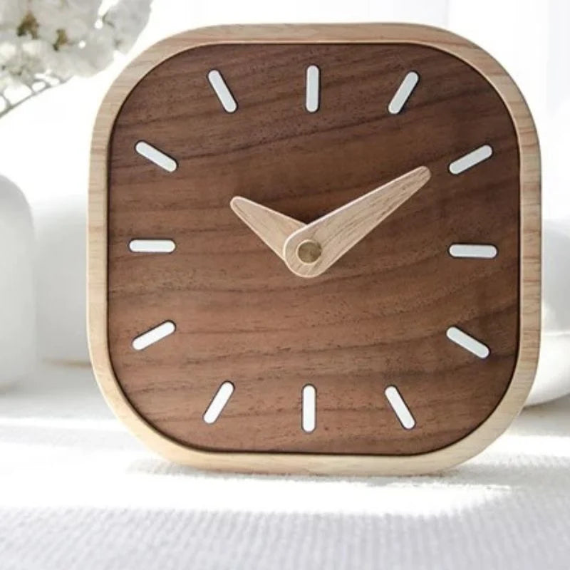 Square Clock | Silent Movement & Wood Finish