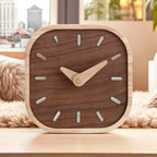 Square Clock | Silent Movement & Wood Finish