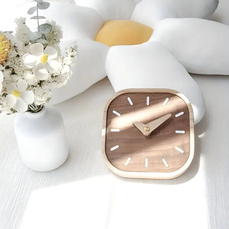 Square Clock | Silent Movement & Wooden Frame