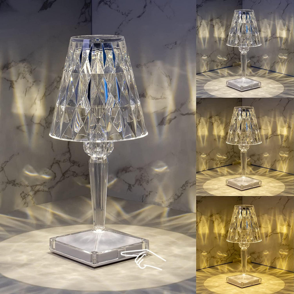 Table Lamp | Diamond Crystal LED & USB Rechargeable