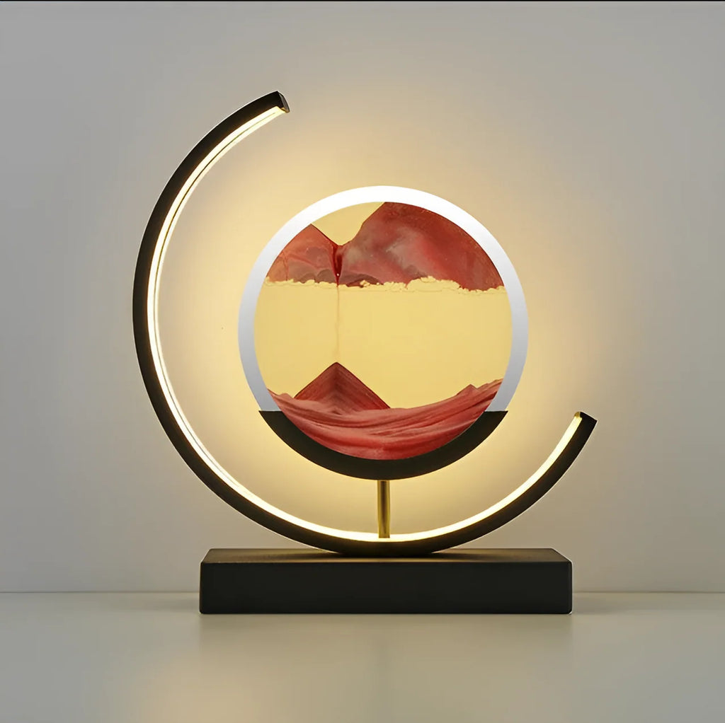 Table Lamp | Remote-Controlled Dimmable LED & Sand Art