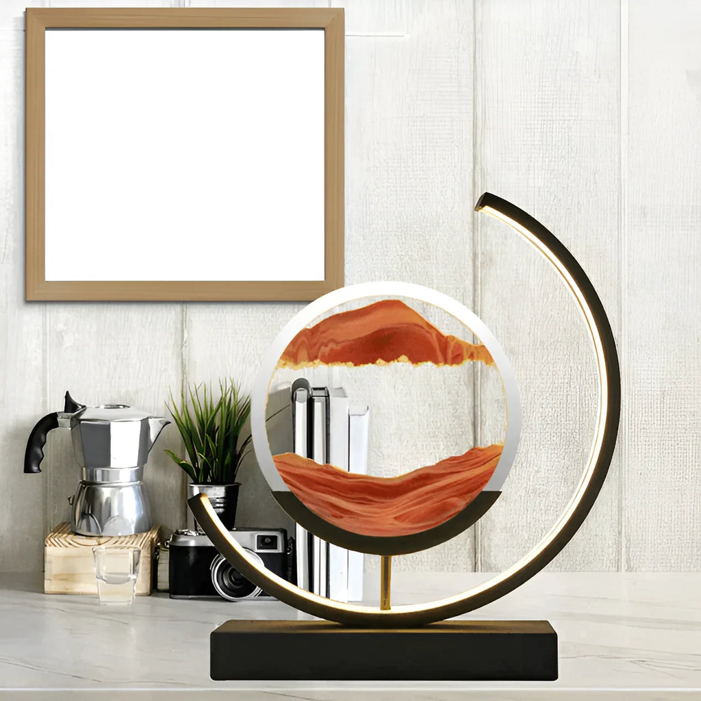 Table Lamp | Remote-Controlled Dimmable LED & Sand Art