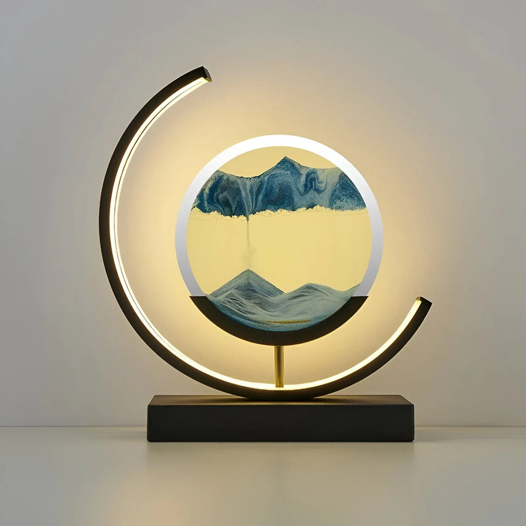 Table Lamp | Remote-Controlled Dimmable LED & Sand Art