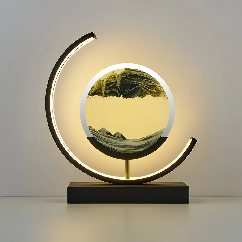 Table Lamp | Remote-Controlled Dimmable LED & Sand Art