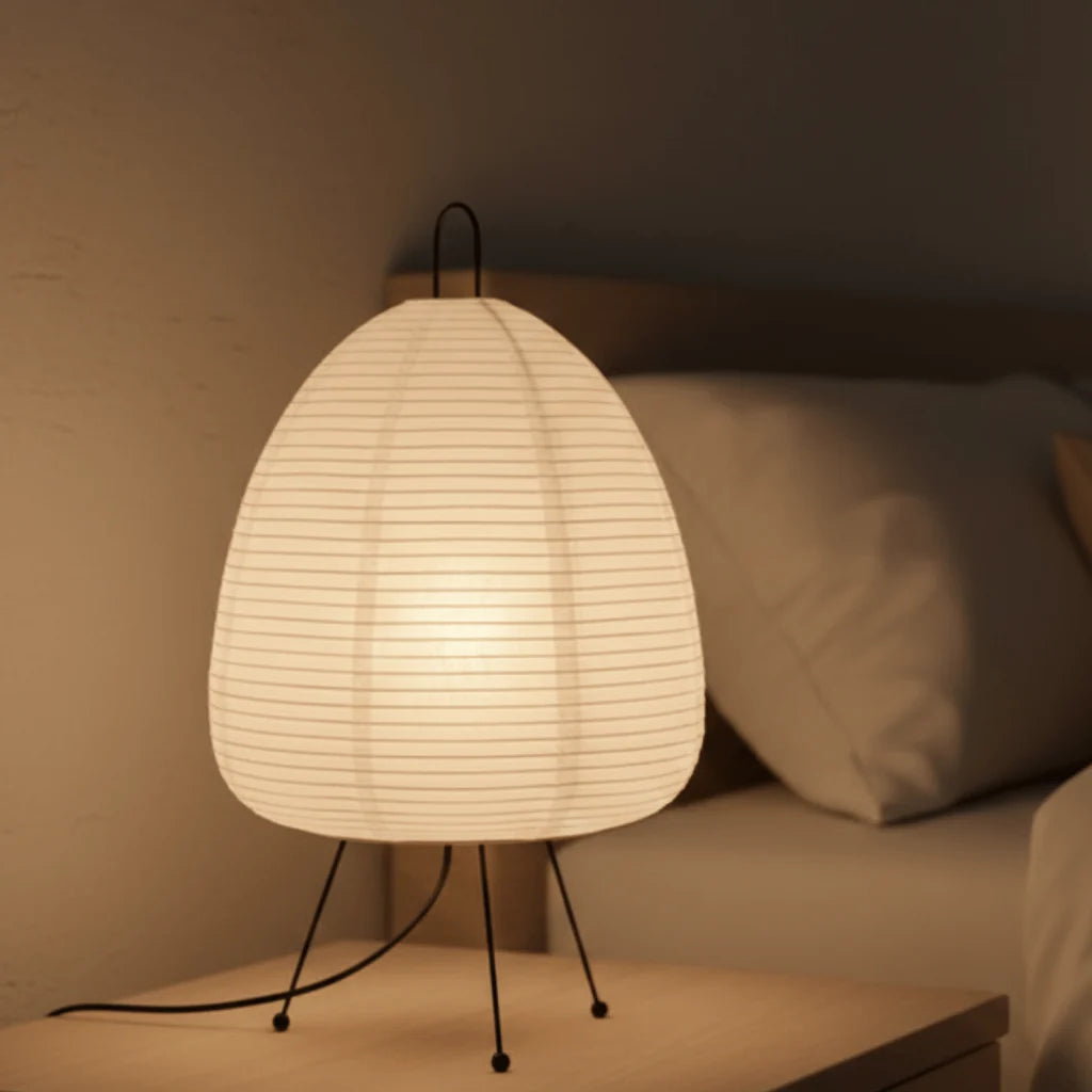Table Lamp | Rice Paper Shade & Iron Base