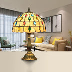Table Lamp | Tiffany-Inspired Shell Shade & Teardrop Ornaments