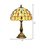 Table Lamp | Tiffany-Inspired Shell Shade & Teardrop Ornaments