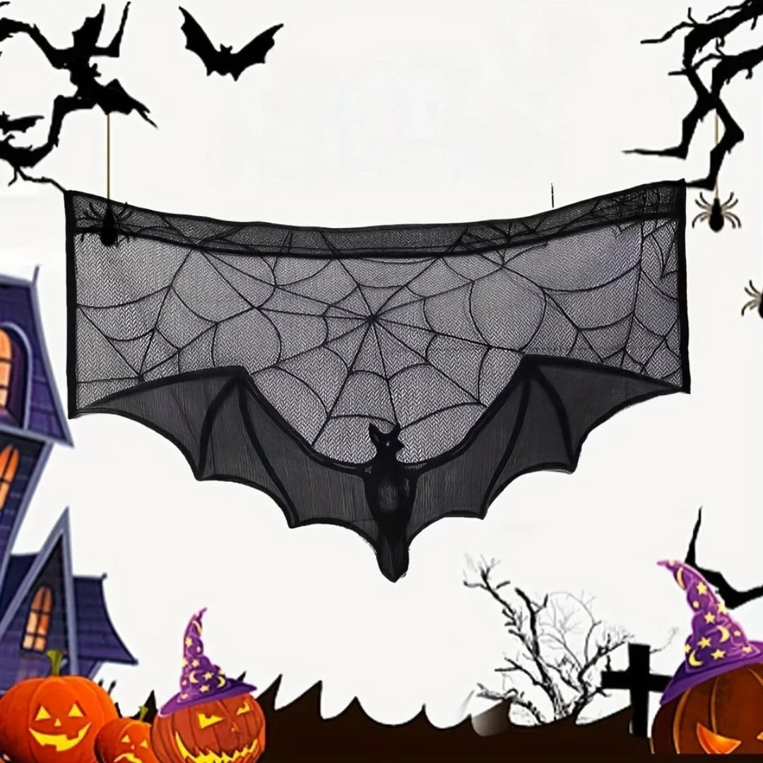 Table Runner | Bat & Spiderweb Lace | Durable Polyester