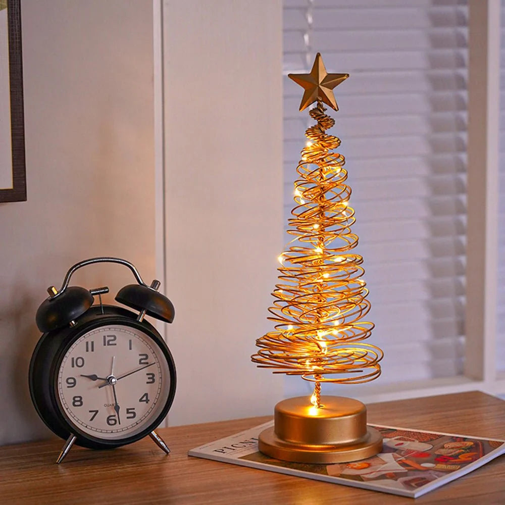 Tabletop Christmas Tree | Spiral Design & Warm White LED | 33 cm