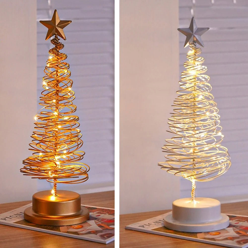 Tabletop Christmas Tree | Spiral Design & Warm White LED | 33 cm