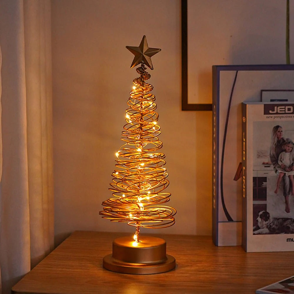 Tabletop Christmas Tree | Spiral Design & Warm White LED | 33 cm