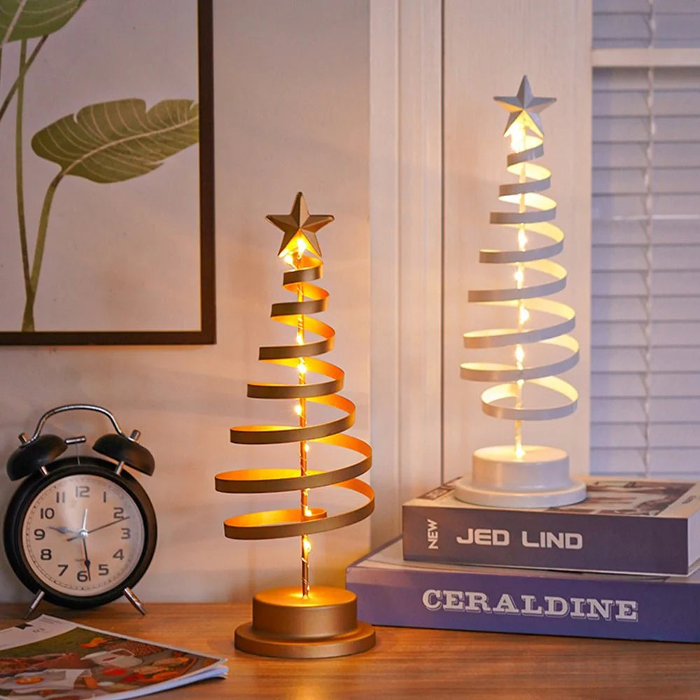 Tabletop Christmas Tree | Spiral Design & Warm White LED | 33 cm