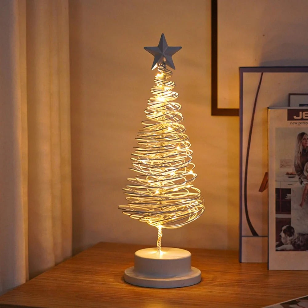 Tabletop Christmas Tree | Spiral Design & Warm White LED | 33 cm
