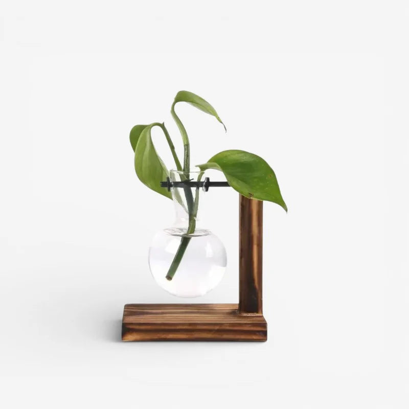 Tabletop Vase | Follower-Style Bulb & Curved Base | Brown