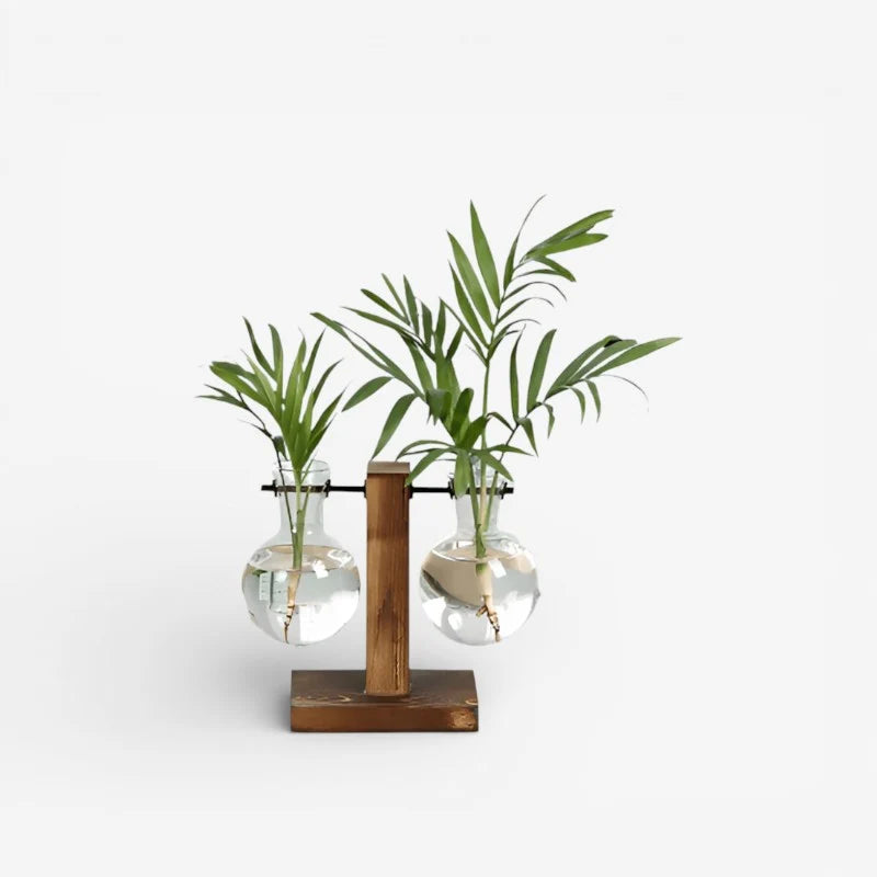 Tabletop Vase | Follower-Style Bulb & Curved Base | Brown