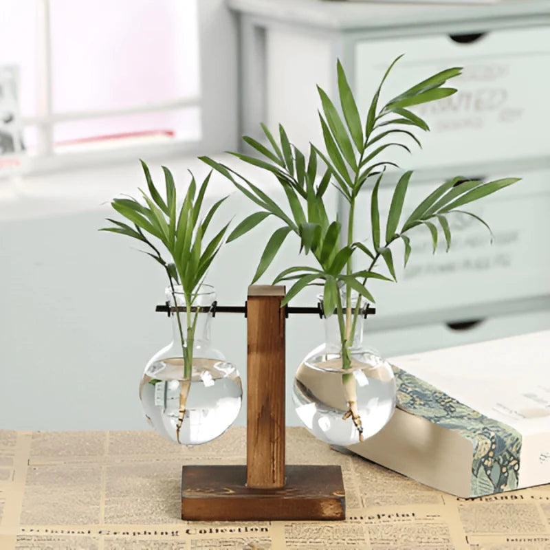 Tabletop Vase | Follower-Style Bulb & Curved Base | Brown