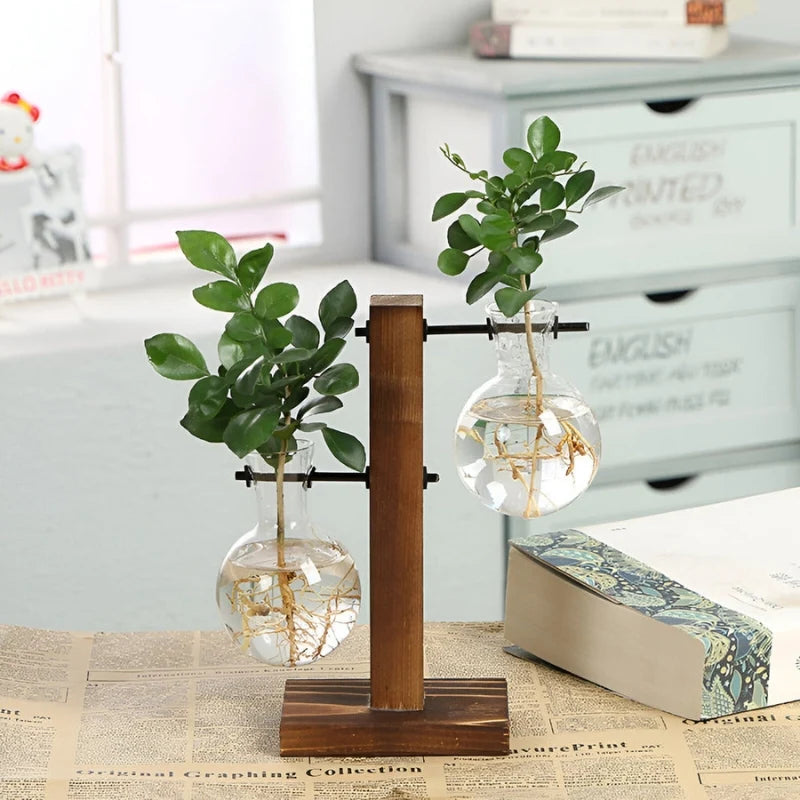Tabletop Vase | Follower-Style Bulb & Curved Base | Brown