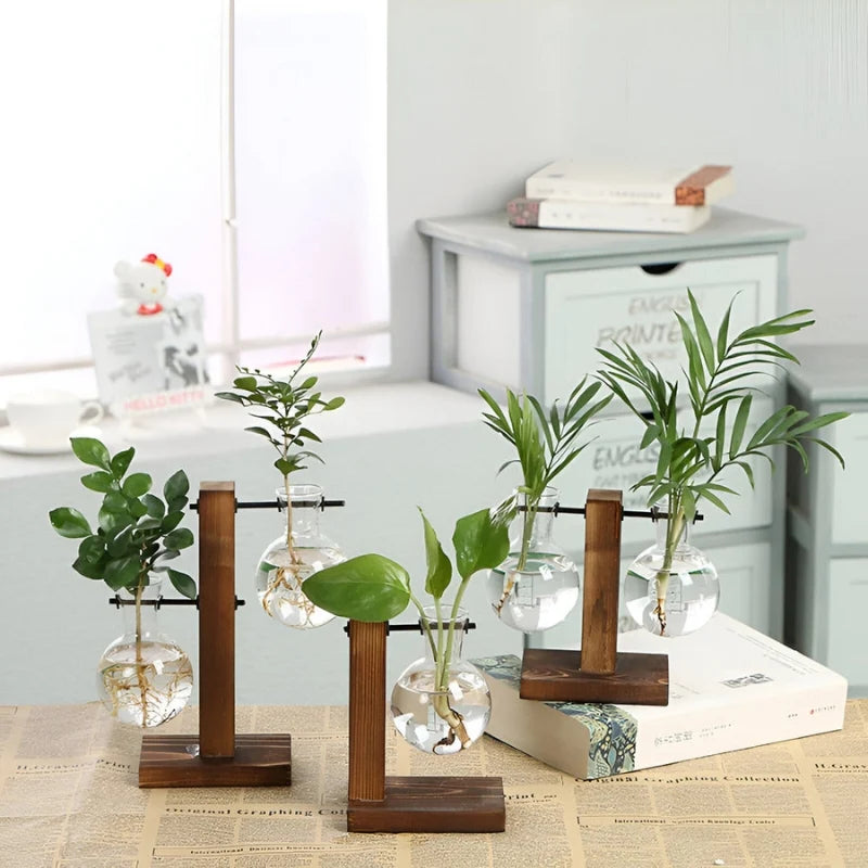 Tabletop Vase | Follower-Style Bulb & Curved Base | Brown