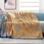 Throw Blanket | 100% Cotton Jacquard & Breathable Gauze