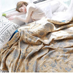 Throw Blanket | 100% Cotton Jacquard & Breathable Gauze