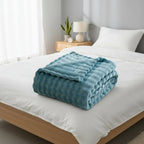 Throw Blanket | 3D Bubble Plush & Breathable Microfiber Fleece | 70 x 100 cm