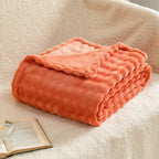 Throw Blanket | 3D Bubble Plush & Breathable Microfiber Fleece | 70 x 100 cm