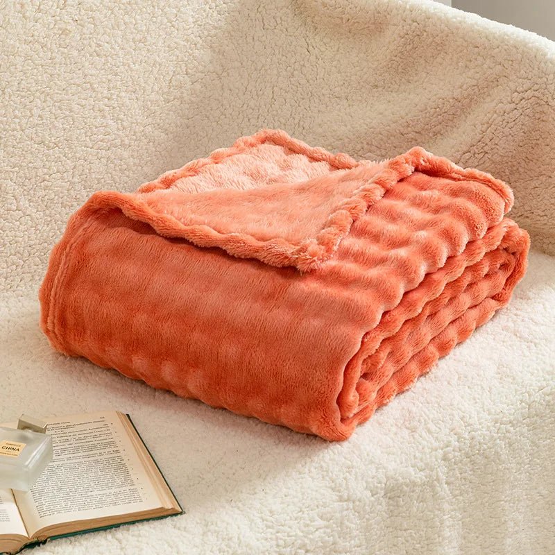 Throw Blanket | 3D Bubble Plush & Breathable Microfiber Fleece | 70 x 100 cm